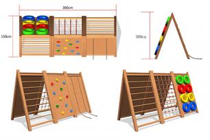 幼兒園木質組合型攀爬架